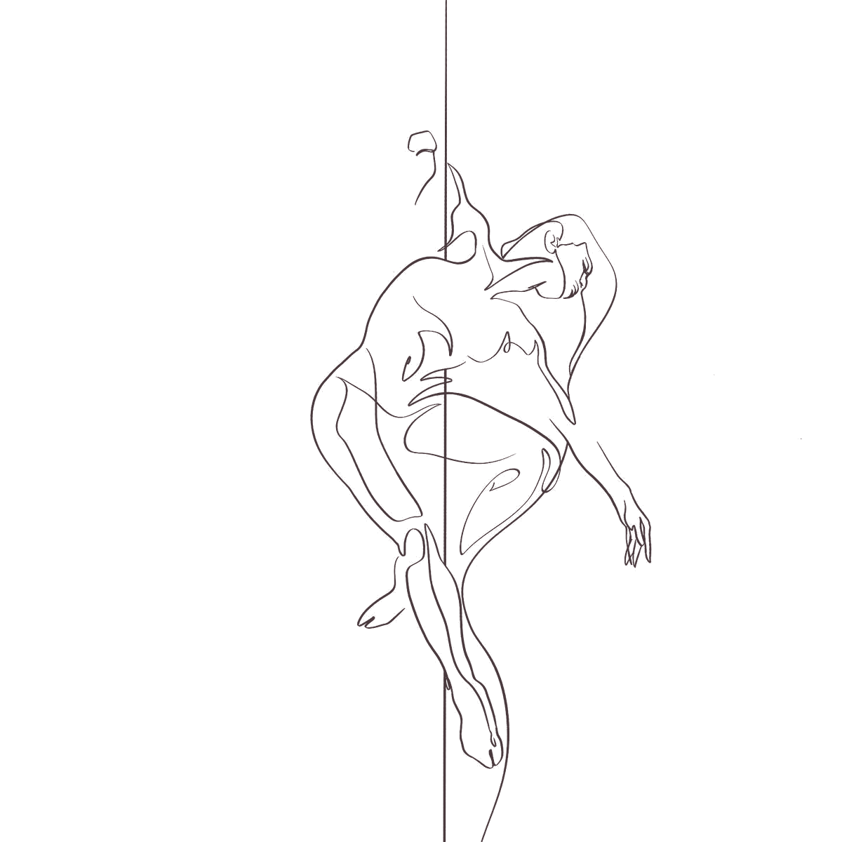 pole dancer line illustration
